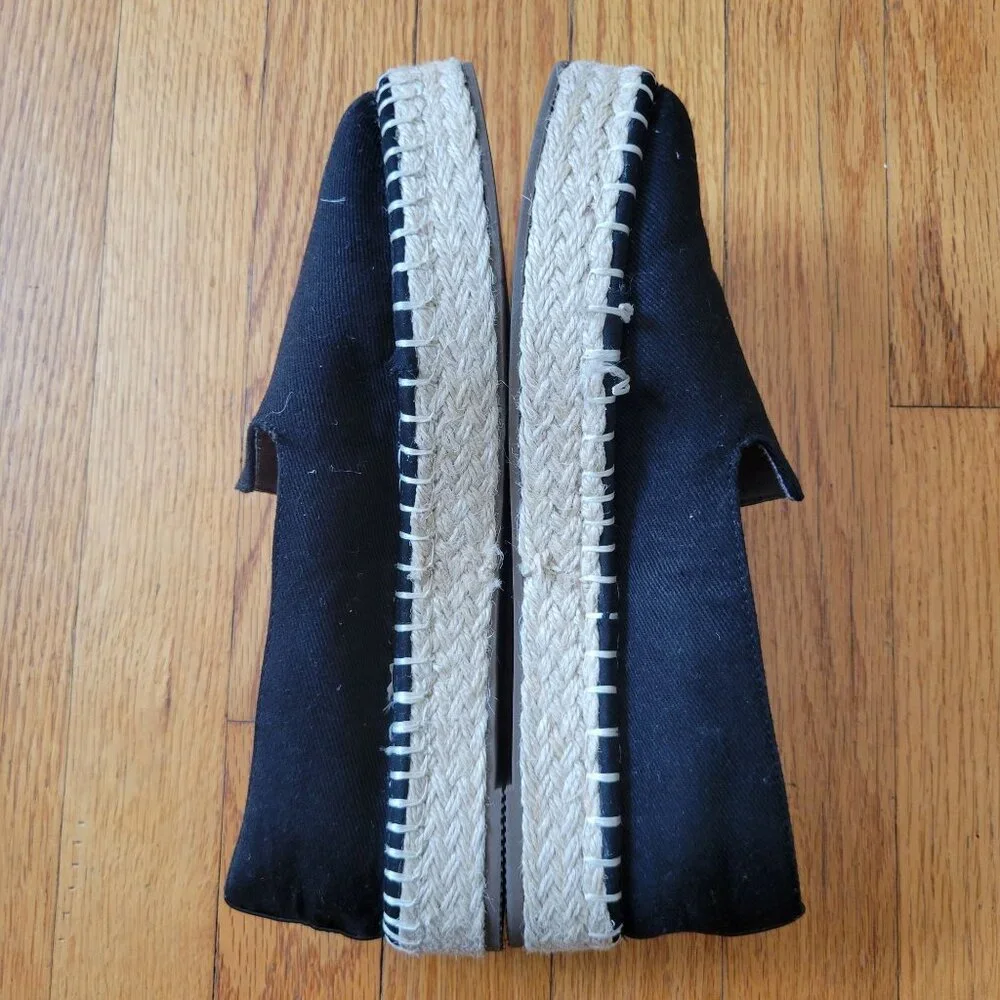 Joie 8M Black Espadrille‎ Loafers Slip On Shoes Comfort Canvas CARA
